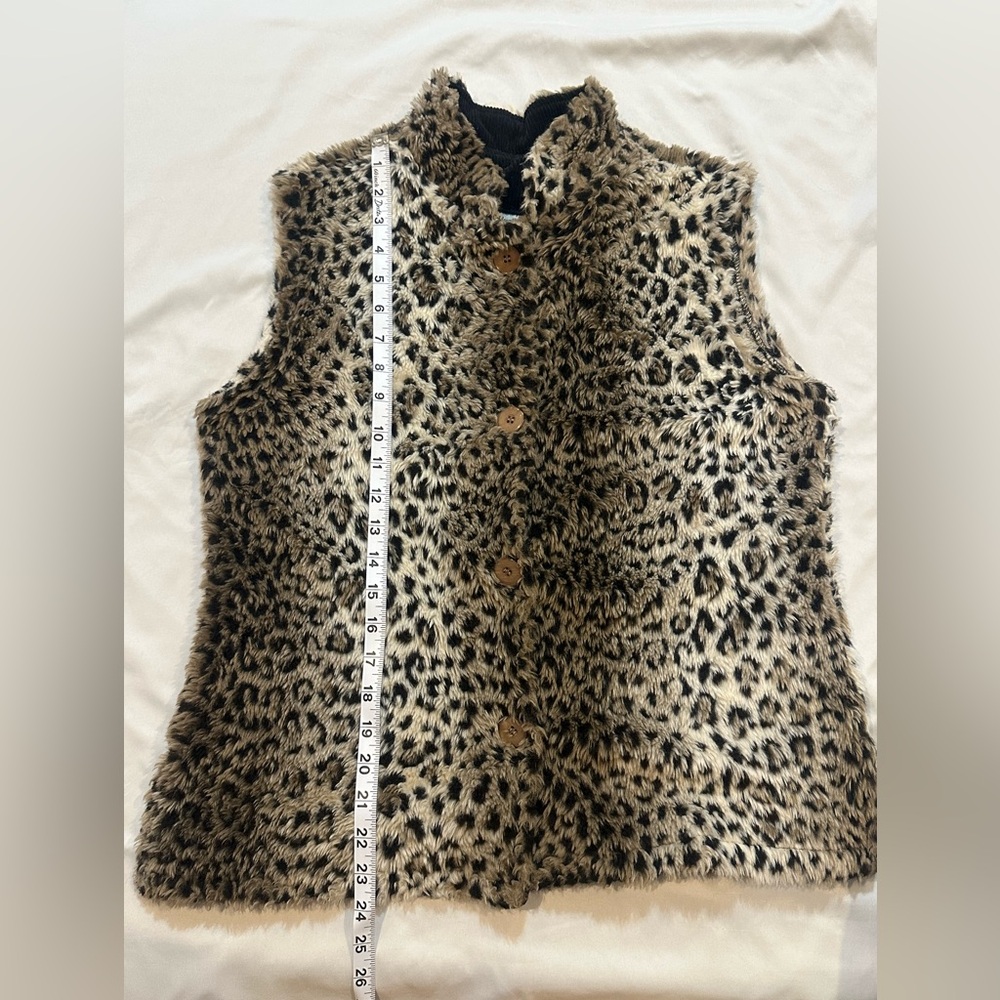Coldwater Creek Leopard Print Faux Fur Vest - Picture 9 of 14